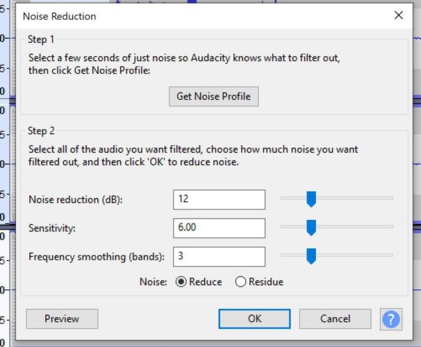 noise reduction page