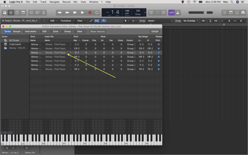 ESX24 Sampler Waveform Editor