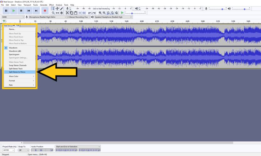 split stereo to mono