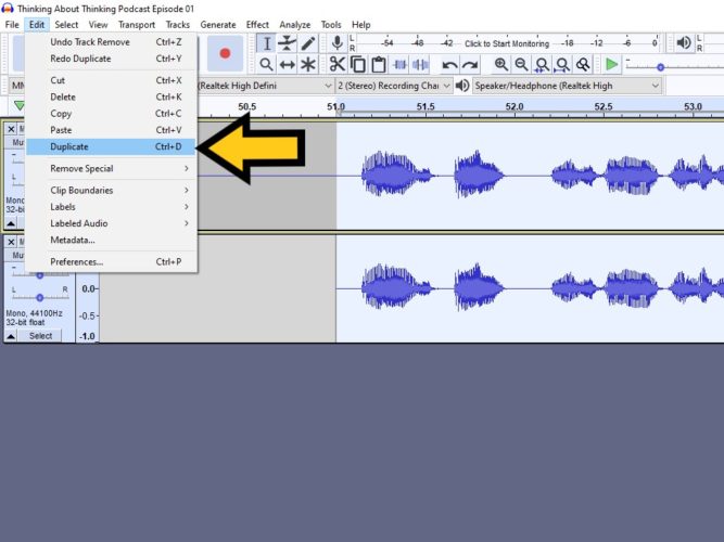 Select the area of vocal you wish to apply the effect