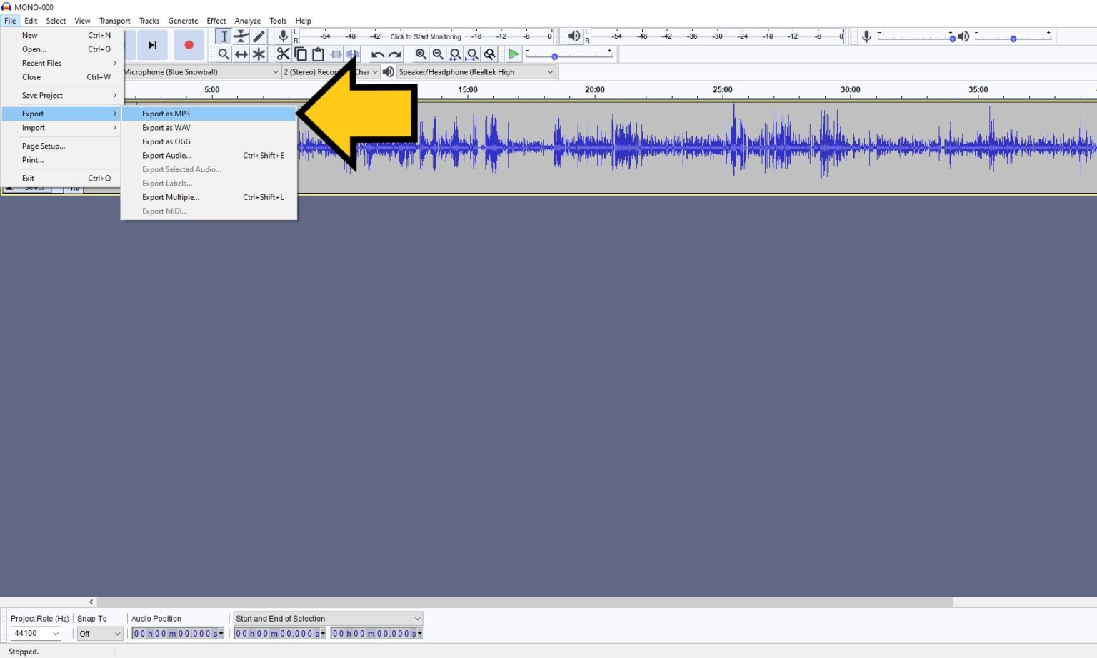 podcast editing audacity