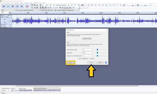 navigate back to noise reduction