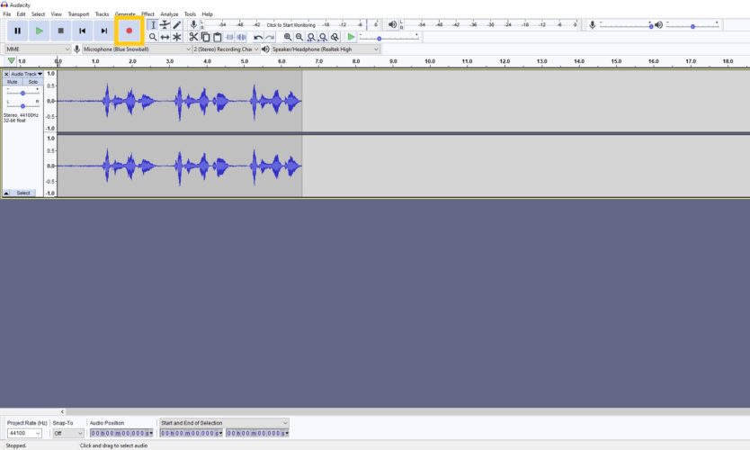 record podcast with audacity