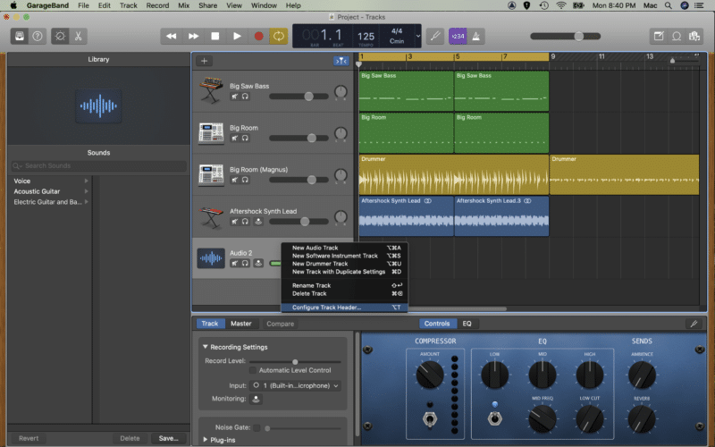 how to change pitch in garageband 10.1