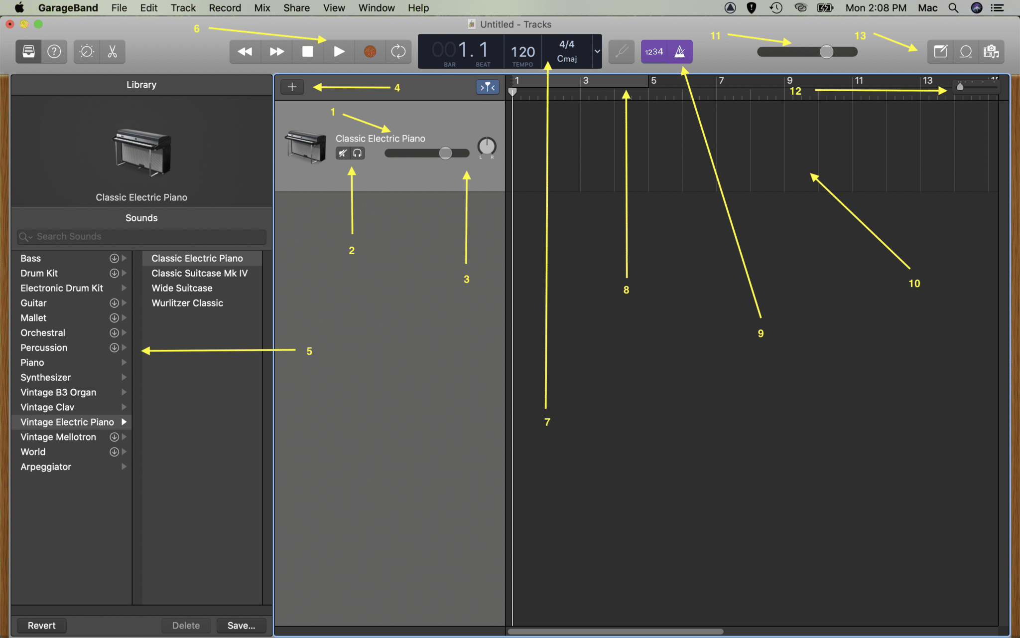 garageband how to modify bpm