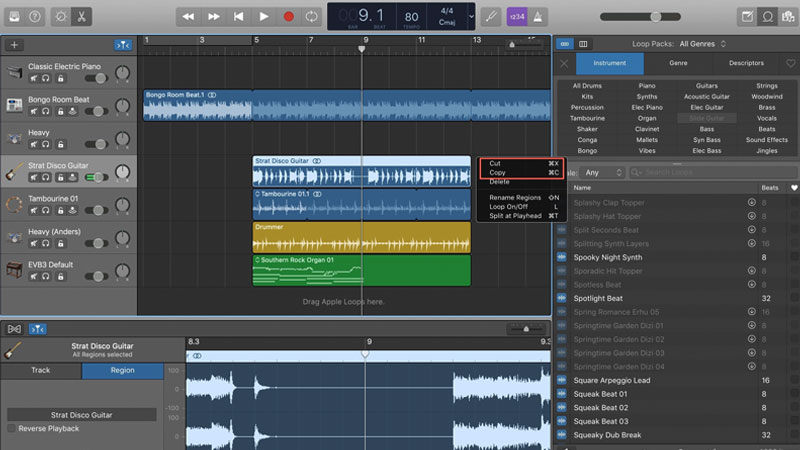 Как в garageband добавить файл музыка