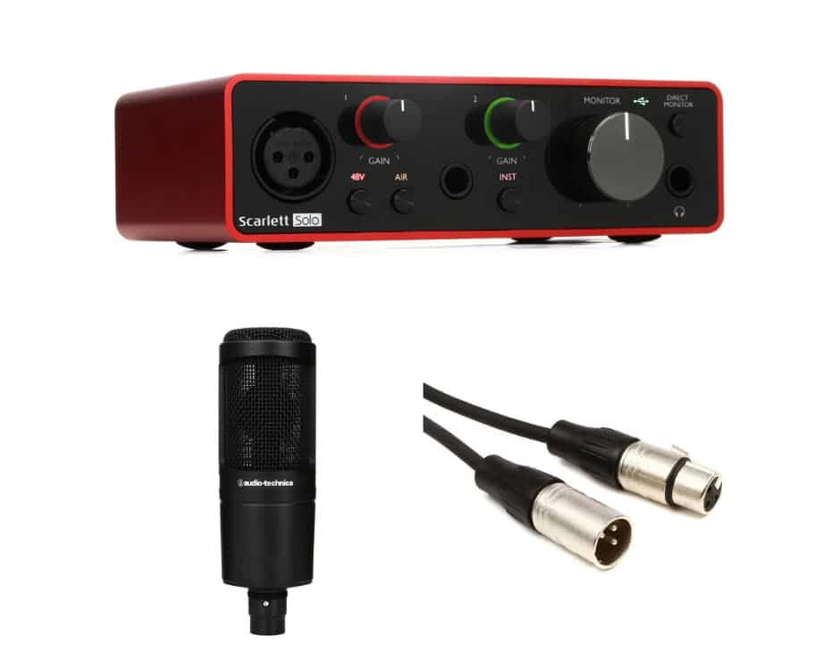 Focusrite Scarlett Solo Audio Interface & AT2020 Recording Bundle