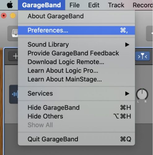 GarageBand preferences