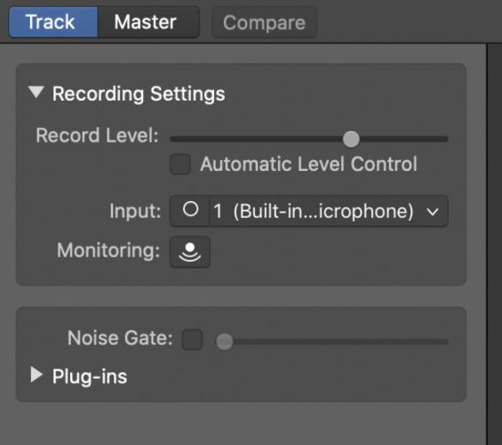 correct microphone input