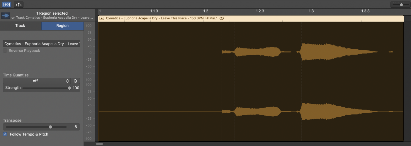 change tempo garageband