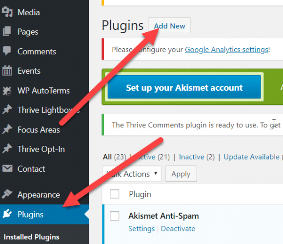 Plugins click add new