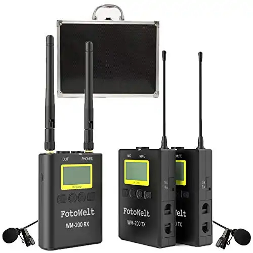 FotoWelt WM-200 UHF Wireless Lavalier Microphone System