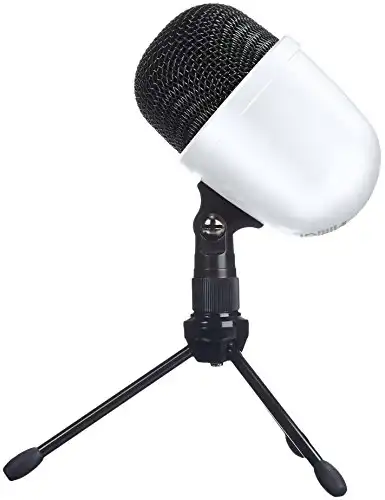 AmazonBasics Desktop Mini Condenser Microphone With Tripod - White