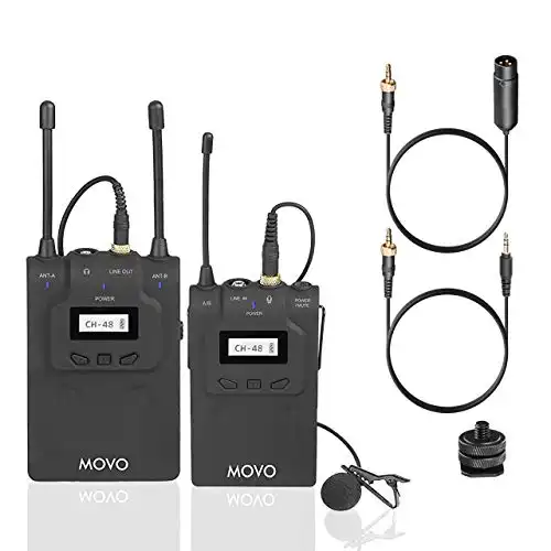 Movo WMIC70 Wireless 48-Channel UHF Lavalier Microphone System